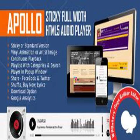 افزونه وردپرس موزیک پلیر المنتور Apollo فارسی